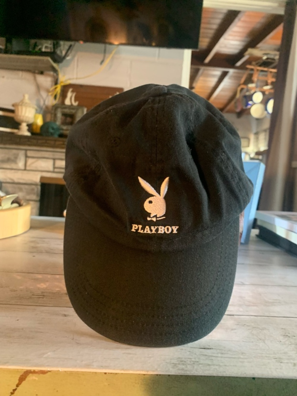 PLAYBOY Black Cap with White Bunny Logo